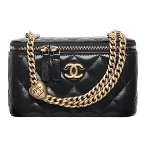 CHANEL Женская черная кожаная сумка на одно плечо Lambskin