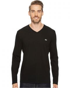 Футболка Lacoste Long Sleeve Pima Jersey V-Neck, черный