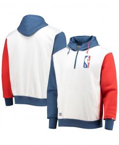 Мужская бело-синяя флисовая худи с молнией до половины nba team 31 75th anniversary courtside Nike, мульти