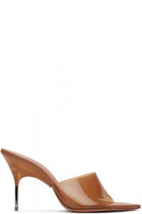 Бежевые хрустальные туфли Bianca 95 мюли Amina Muaddi