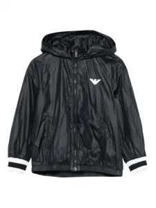 Куртка с капюшоном и полосками Emporio Armani Kids, синий