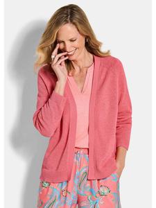 GOLDNER Укороченный размер: Кардиган с вязаной отделкой кораллового цвета
