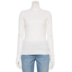 Женская футболка с длинным рукавом и ребристой вязкой Sonoma Goods For Life, Vital White
