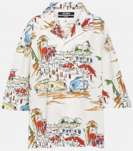 Рубашка для боулинга Casaco из хлопка с принтом Jacquemus, Print Capri Cars White