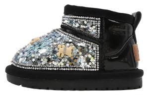 Нескользящие теплые детские туфли среднего размера для младенцев и малышей MAIBUXIONG, черный