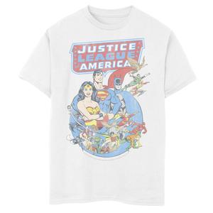 Футболка с логотипом и графическим рисунком «Лига справедливости» для мальчиков 8–20 лет Licensed Character, белый