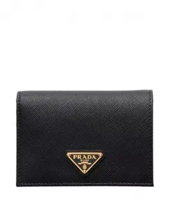 Небольшой кошелек из сафьяновой кожи Prada, черный