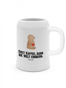 Пивная кружка с надписью "Медведь кофе" на белом фоне Mr. & Mrs. Panda