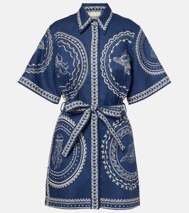 Океан мини-платье из льна Alémais, темно-синий