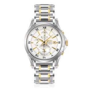 Часы Men's SEIKO Three Eyes Business Casual Quartz Watch, золотой