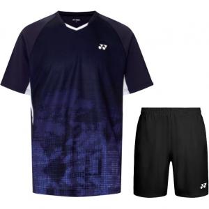 Мужская повседневная спортивная одежда средней ценовой категории Yonex, clothing sets[темно-синий  top+черный shorts]