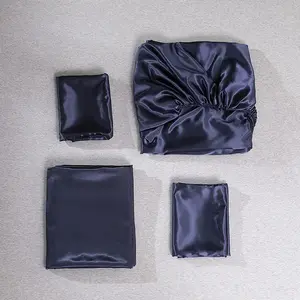 Комплект атласных простыней из 4 предметов CANDeal, черный