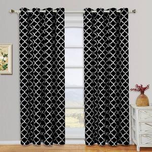 Пара затемняющих теплоизолированных штор Meridian Room (набор из 2 панелей) Egyptian Linens, цвет Black And White