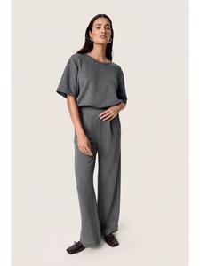 Трикотажные брюки прямого кроя SLMarigold серого меланжа Soaked in Luxury