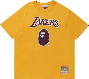Футболка BAPE x Mitchell & Ness Lakers Tee 'Yellow﻿', желтый