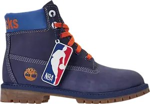 Ботинки мужские Timberland х NBA высокие с принтом, синий