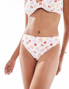 Плавки Curvy с высокой талией и дерзким низом, с фруктовым принтом Hollister