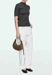 Сумка с пряжкой, разделенная на две части. Massimo Dutti, Khaki