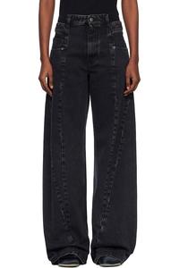 Джинсы с вырезами Maison Margiela, черный