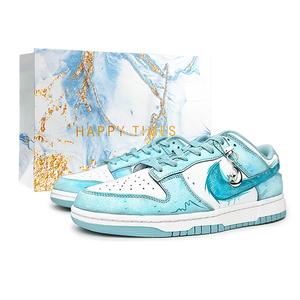 Nike Кроссовки для скейтбординга Dunk, устойчивые к истиранию, унисекс, белые, зеленые