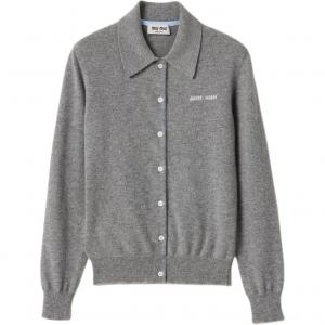 Кашемировый кардиган MIU MIU, серый
