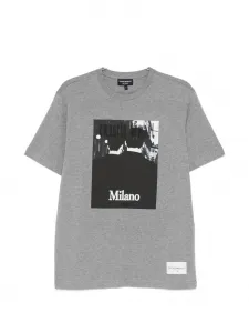 Хлопковая футболка Emporio Armani, серый