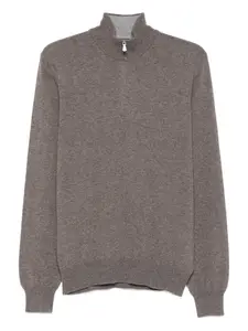 Свитер с высоким воротником на молнии Barba, коричневый