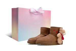 Классические мини термо сапоги-ботфорты женские UGG, Chestnut