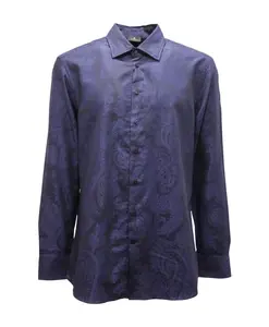 Хлопковая рубашка, изготовленная в Италии. Etro, синий