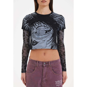 Топ с длинными рукавами PRETTY IN PUNK DOUBLE SLEEVE  Ed Hardy, черный