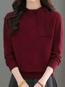 Вязаный женский топ с ленточной отделкой Doux Belle, цвет Wine Red