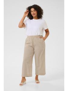 KAFFE curve Повседневные брюки KCnana свободного кроя, цвет Chincilla / белая полоска