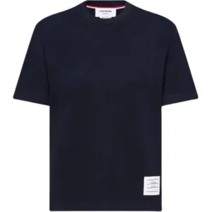 Футболка с круглым вырезом и полосками THOM BROWNE, marine синий