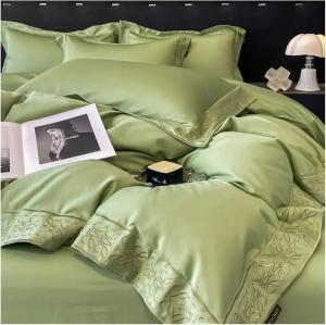 UOIO Комплект постельного белья UOIO из египетского хлопка с вышивкой Green