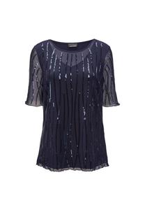 Короткий размер: сетчатая рубашка украшенная сверкающими пайетками. Goldner, мультиколор