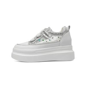 Низкие слипоны на липучках для скейтборда женские CARDANRO, белое золото