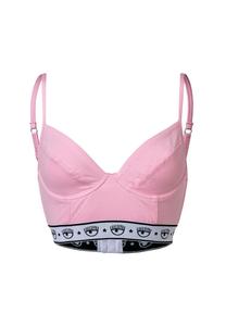 Женский бюстгальтер, бралетт - на косточках, пояс с логотипом, хлопок стрейч CHIARA FERRAGNI, розовый
