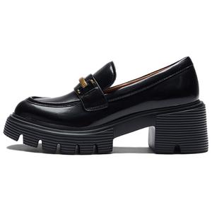 LE SAUNDA Трюфельные черные лоферы на массивном каблуке, цвет Truffle Black-BK L