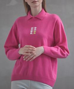 Трикотажная кофта с воротником из 100% кашемира