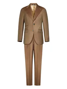 Костюм в тонкую полоску с заостренными лацканами FRANZESE COLLECTION, коричневый