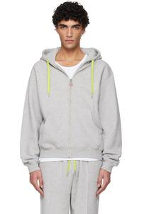 Толстовка на молнии из серой кашемировой смеси Casablanca, белый