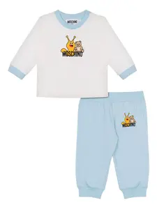 Спортивный костюм с принтом Moschino Kids, белый