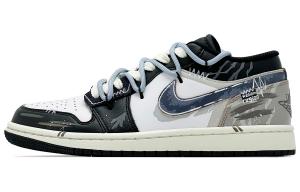 Jordan Air 1 устойчивые к истиранию низкие баскетбольные кроссовки Unisex Black White Beige