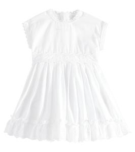 Платье из хлопкового поплина Baby Broderie Anglaise Dolce&Gabbana Kids, цвет bianco ottico