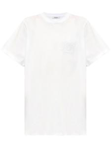 Max Mara футболка из хлопка с вышитой монограммой, белый
