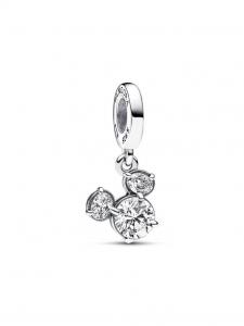 Шарм Pandora Disney Mickey Mouse Sparkling Head Silhouette Dangle Charm, стерлинговое серебро