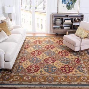 Ковер ручной работы safavieh sumak collection taupe / multi sum431a традиционный премиум шерстяной, 183 x 275 см