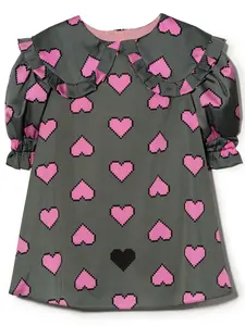 Платье с принтом Natasha Zinko Kids, зеленый