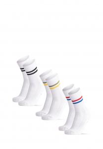 Носки Danish Endurance TENNIS CREW 3-PACK, White Stripes/Transparent