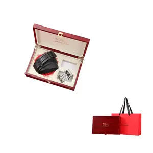 JAGUAR Кожаный ремень для мужчин деловой повседневный универсальный черный ширина 3.5 см, Black